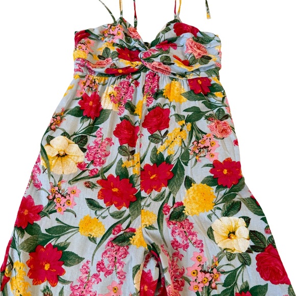 Old Navy MultiFloral Tie-Shoulder Cropped Twist-Front Jumpsuit Linen Blend - Picture 11 of 16